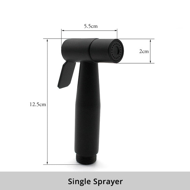 Black hand held bidet sprayer kit for North American Toilet