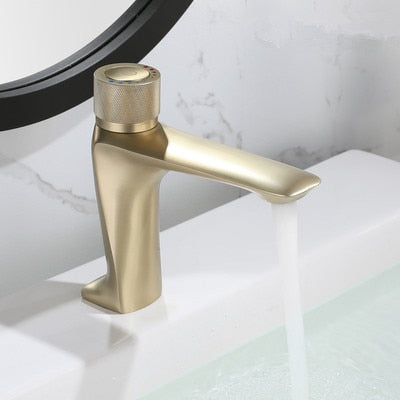 Gun grey metal single tall and short  hole bathroom faucet