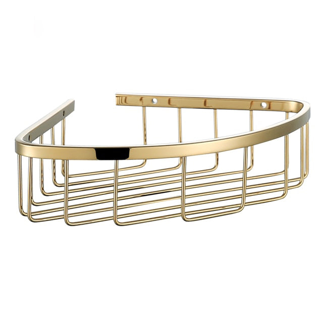 Brushed Gold-Gold-Rose Gold-Black -Brushed Nickel Stainless Steel Corner Caddy Shampoo basket Shelf