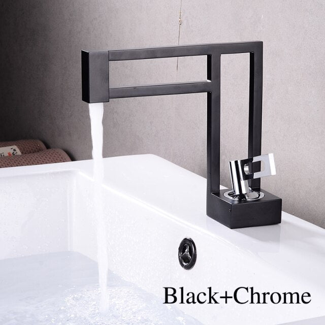 JERICO 941- Brushed gold-white-black  single hole bathroom faucet