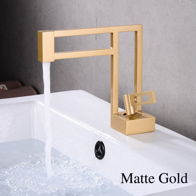 JERICO 941- Brushed gold-white-black  single hole bathroom faucet