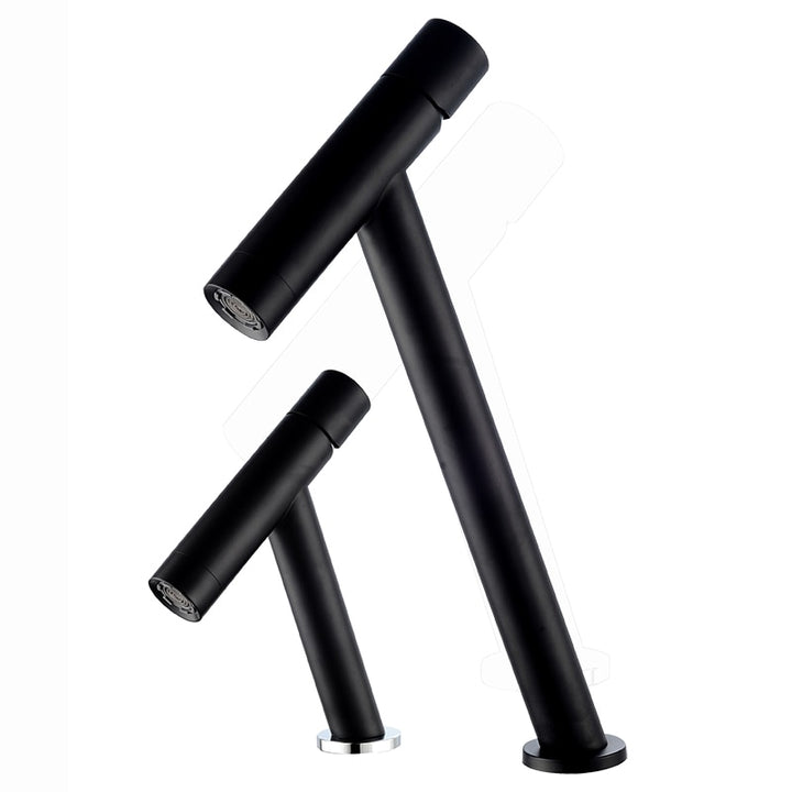 Politiko-Black Matte Tall vessel and short single hole bathroom faucet