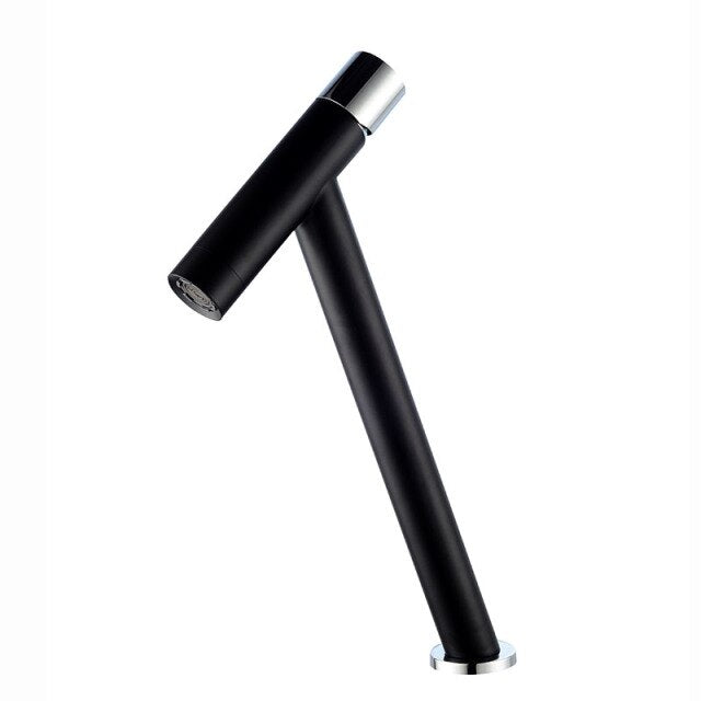 Politiko-Black Matte Tall vessel and short single hole bathroom faucet