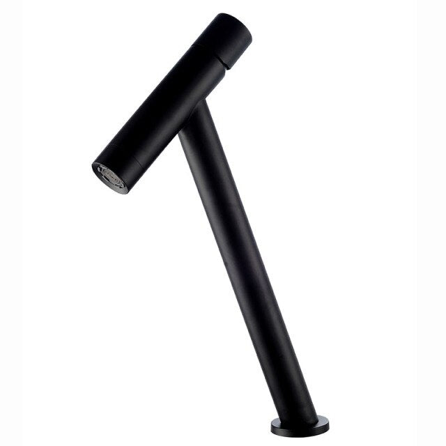 Politiko-Black Matte Tall vessel and short single hole bathroom faucet