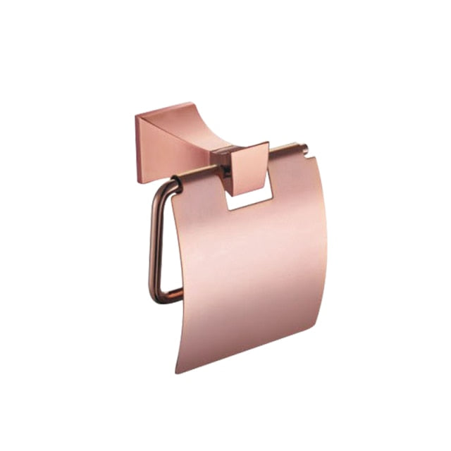 Rose Gold Polished-Square Bathroom Accessories