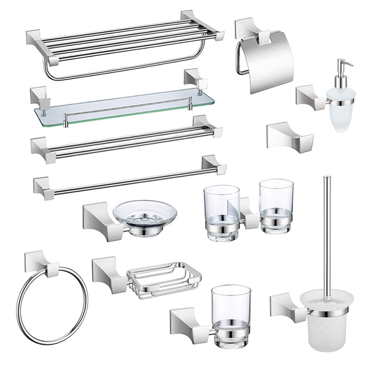 Chrome bathroom accessories