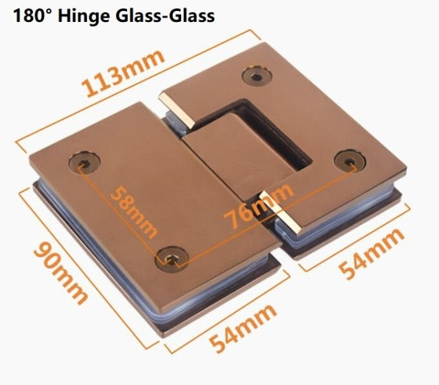 Rose Gold Polished Shower Glass Door Hardware for Custom Tempered Glass Door