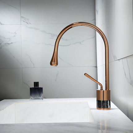 Rose gold polished with black Tall Vessel Faucet