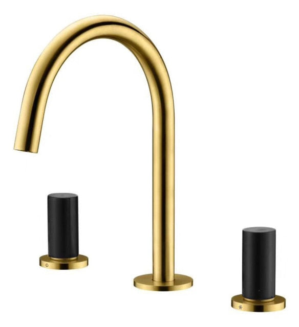 Rose Gold and Black 8" Widespread Bathroom Faucets