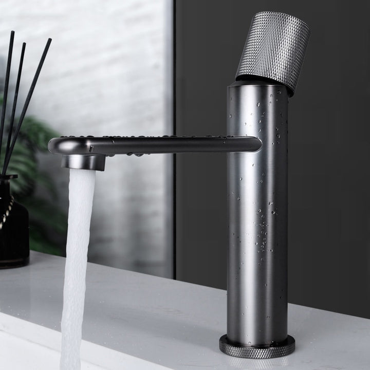 Grey Gun - Black Matte  Tall vessel and short bathroom faucet