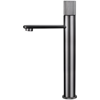 Grey Gun - Black Matte  Tall vessel and short bathroom faucet