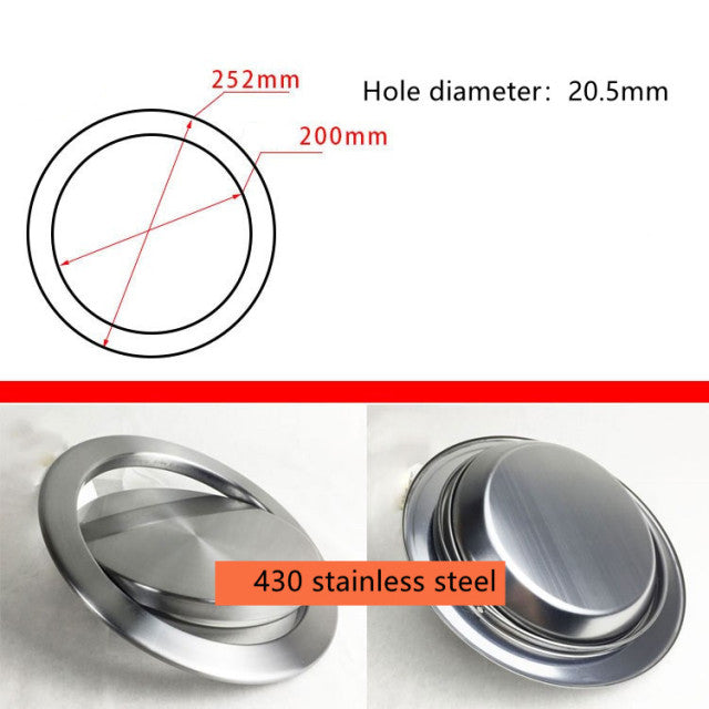 Stainless steel Kitchen Countertop Garbage swing cover flush