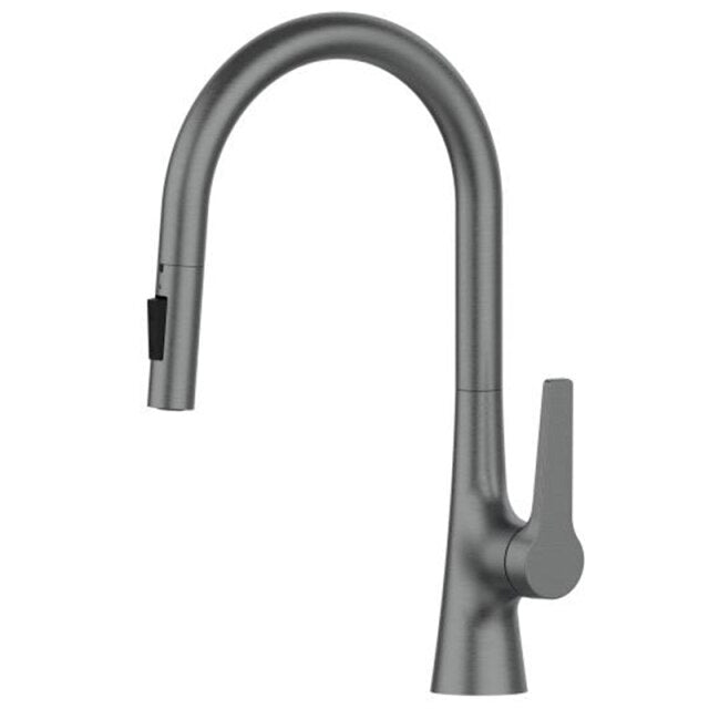 Amsterdam -Polished Rose Gold-White-Brushed Gold- Gold- Black Two Tone  Kitchen Faucet with pull out dual sprayer