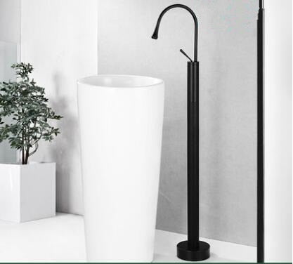 Gold-Black Matte-White- Freestanding Tall Floormounted Basin Faucet