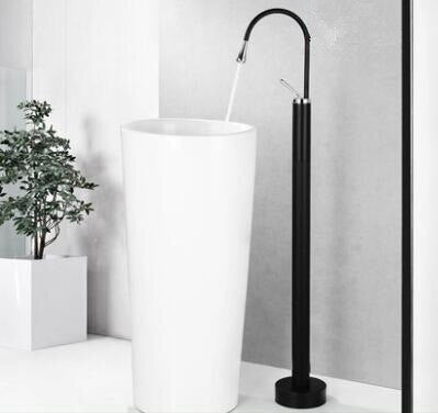 Gold-Black Matte-White- Freestanding Tall Floormounted Basin Faucet