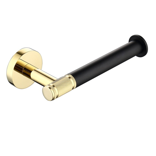 Black with gold polished two tone bathroom accessories