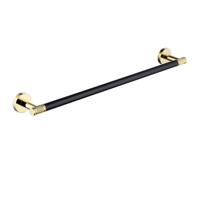 Black with gold polished two tone bathroom accessories