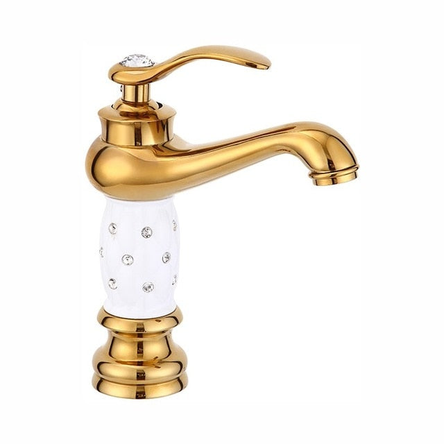 Gold faucet Brass with Diamond/crystal body