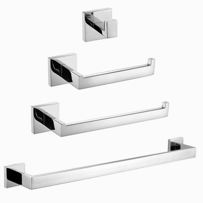 Chrome bathroom accessories set