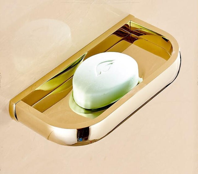 Gold polished bathroom accessories