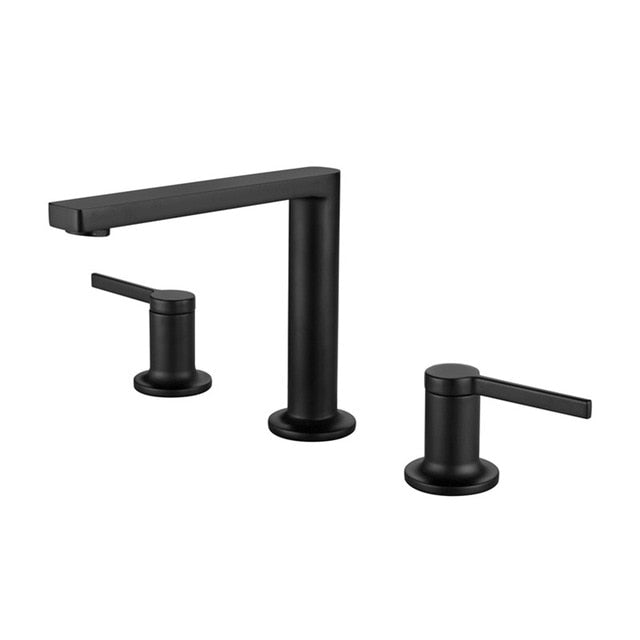 Black- Brushed Gold 8" Inch Wide Spread Faucet