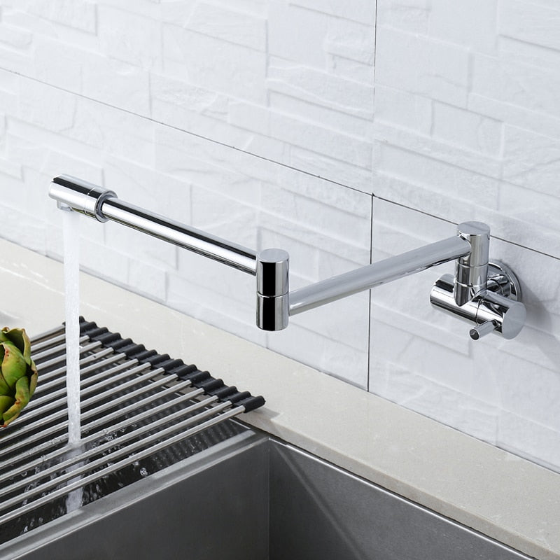 Chrome Wall Mounted Pot Filler Faucet